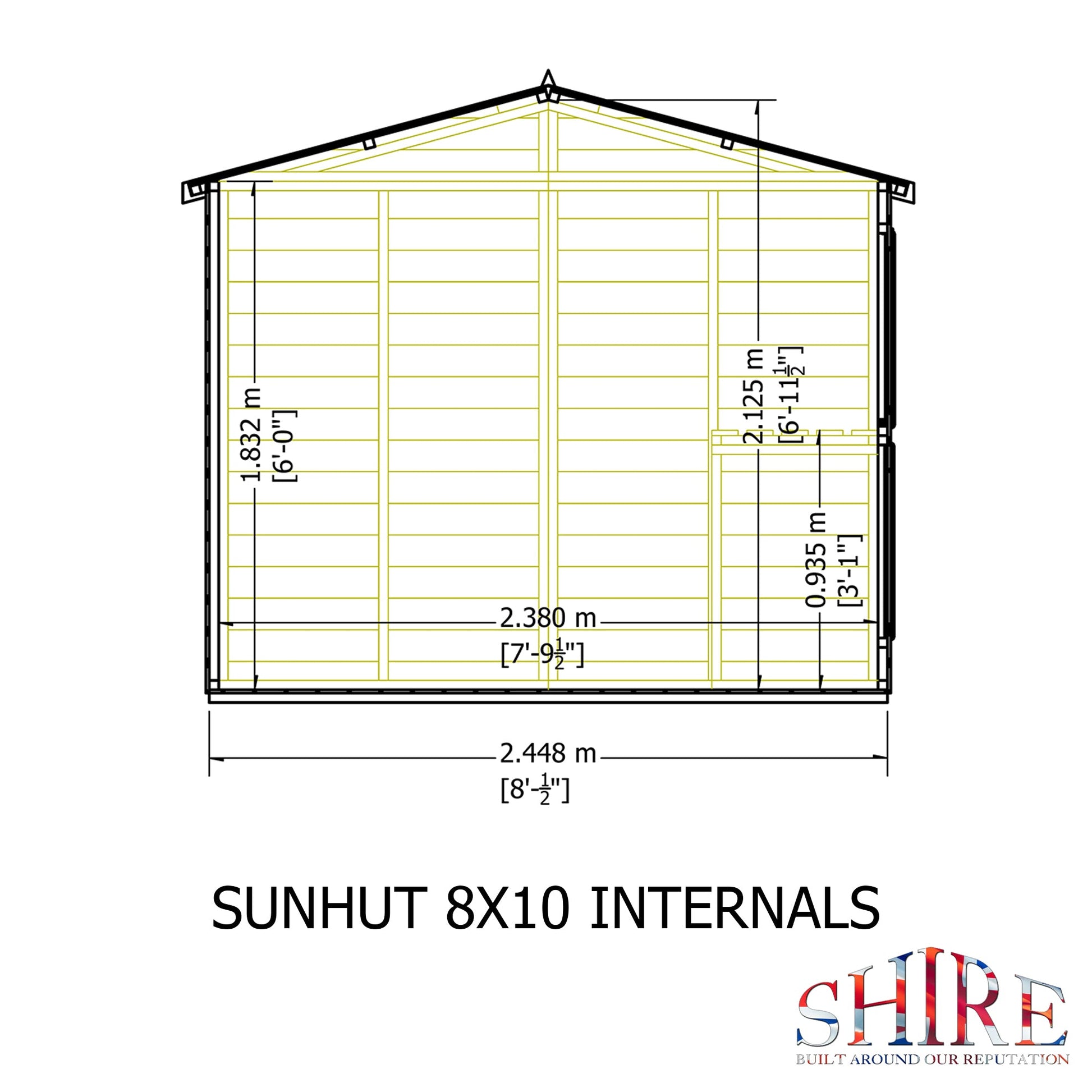 Shire 8 x 10ft Sun Hut Potting Shed - JJ Building Materials