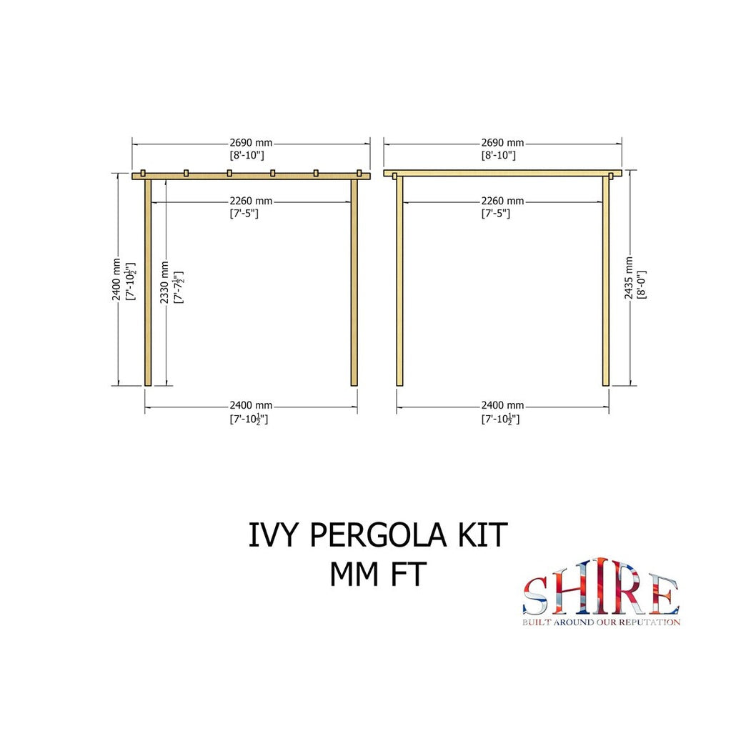 Shire 8 x 8ft Ivy Pergola Kit - JJ Building Materials