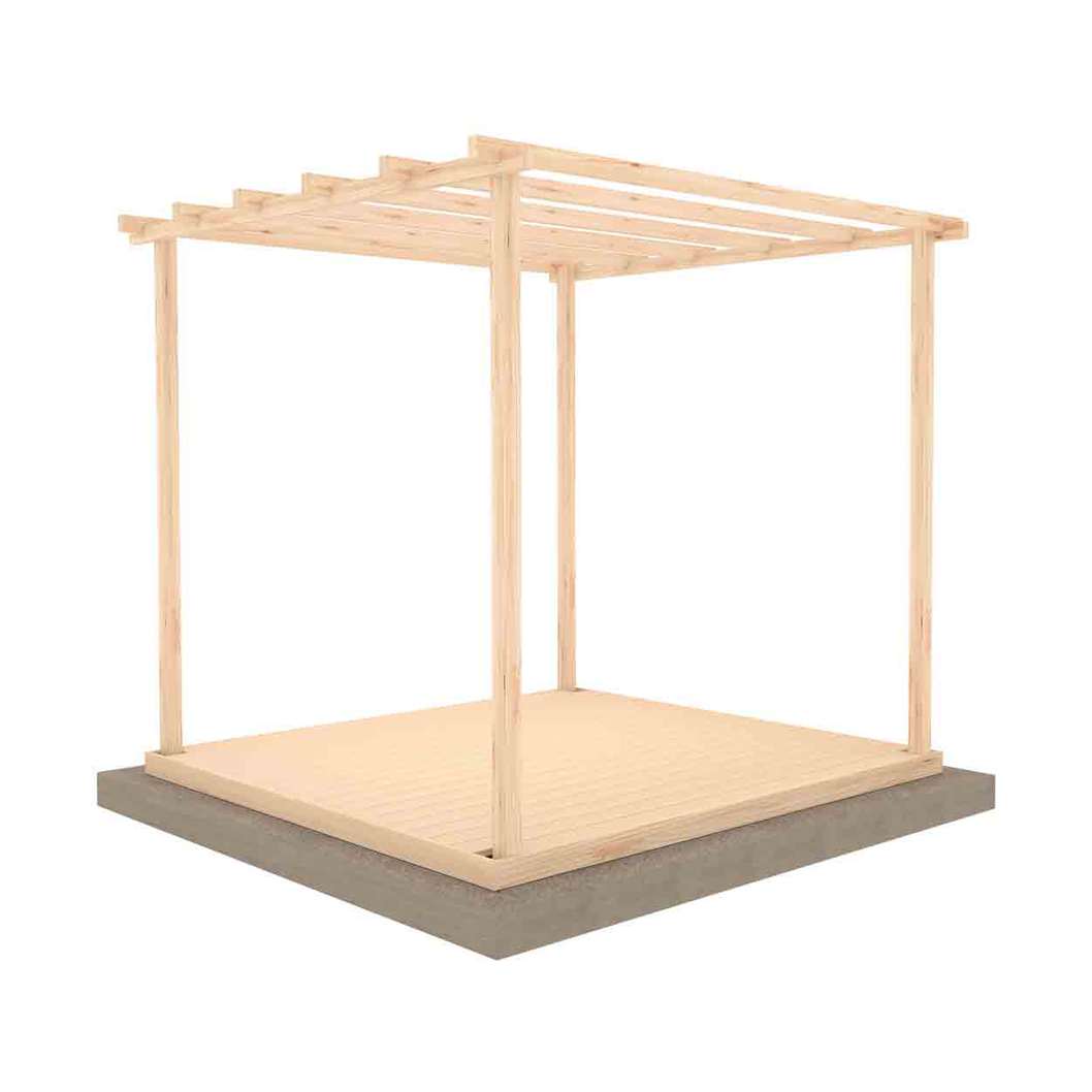 Shire 8 x 8ft Ivy Pergola Kit with Decking - JJ Building Materials