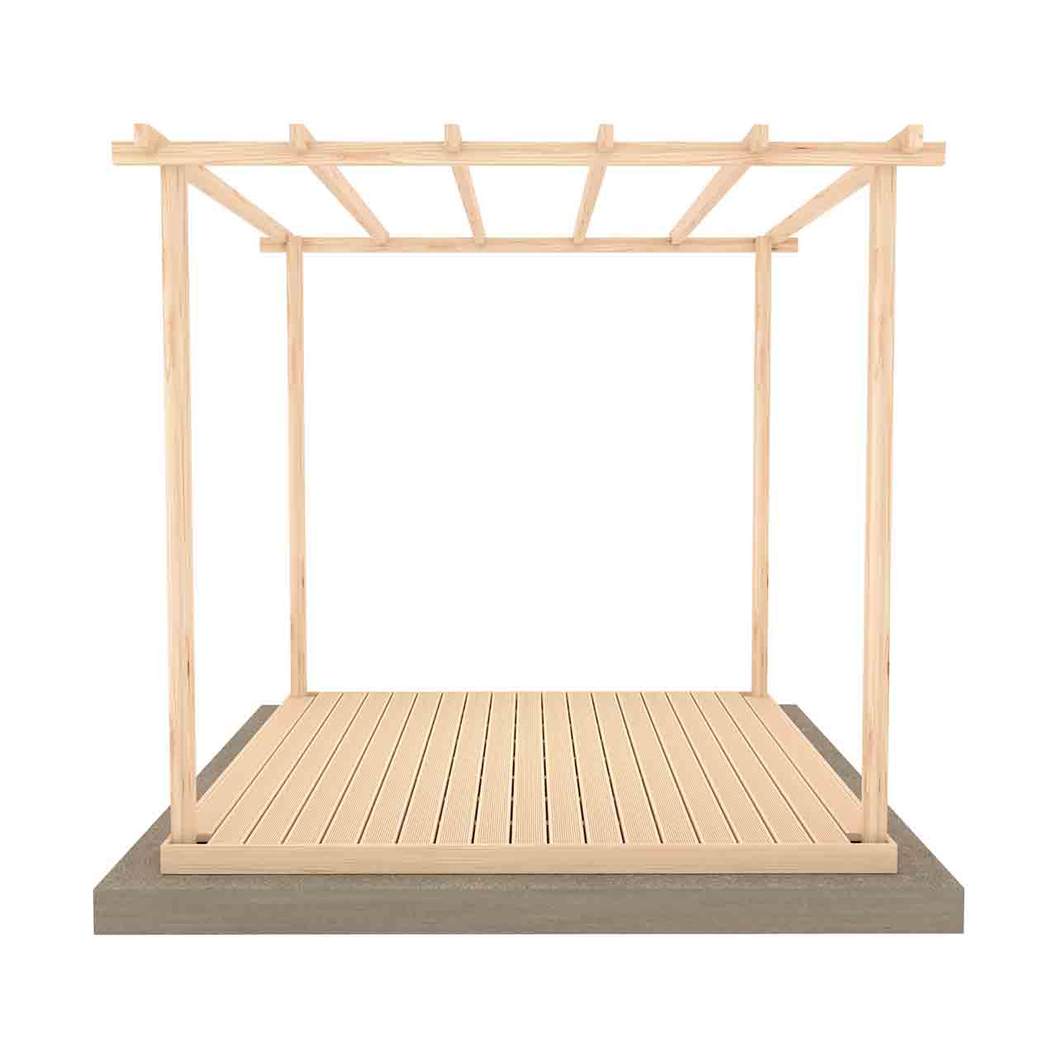 Shire 8 x 8ft Ivy Pergola Kit with Decking - JJ Building Materials
