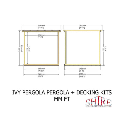 Shire 8 x 8ft Ivy Pergola Kit with Decking - JJ Building Materials