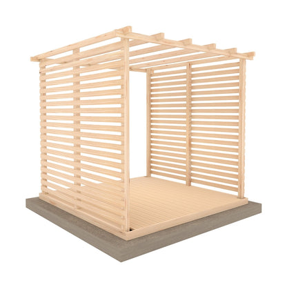 Shire 8 x 8ft Ivy Pergola Kit with Decking and Sides - JJ Building Materials