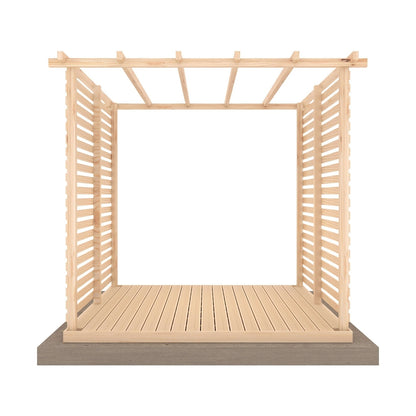 Shire 8 x 8ft Ivy Pergola Kit with Decking and Sides - JJ Building Materials