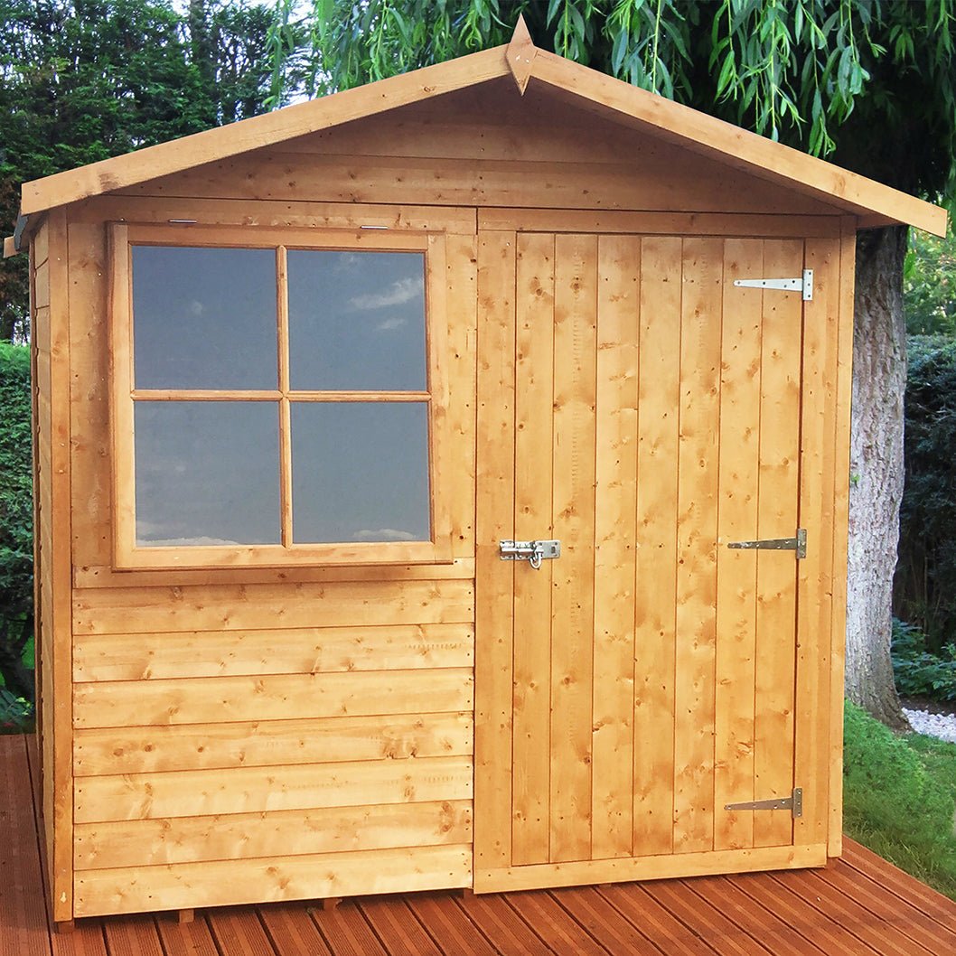 Shire Abri 7x7ft T&G Single Door Apex Wooden Shed - JJ Building Materials
