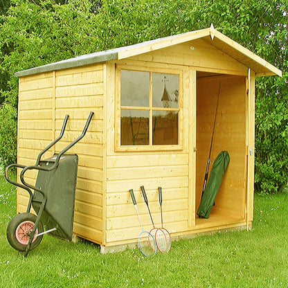 Shire Abri 7x7ft T&G Single Door Apex Wooden Shed - JJ Building Materials