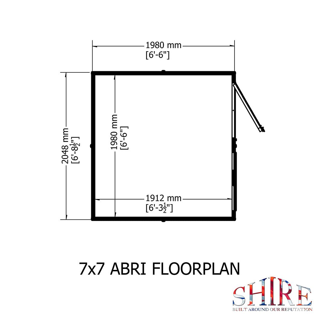 Shire Abri 7x7ft T&G Single Door Apex Wooden Shed - JJ Building Materials