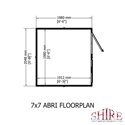 Shire Abri 7x7ft T&G Single Door Apex Wooden Shed - JJ Building Materials