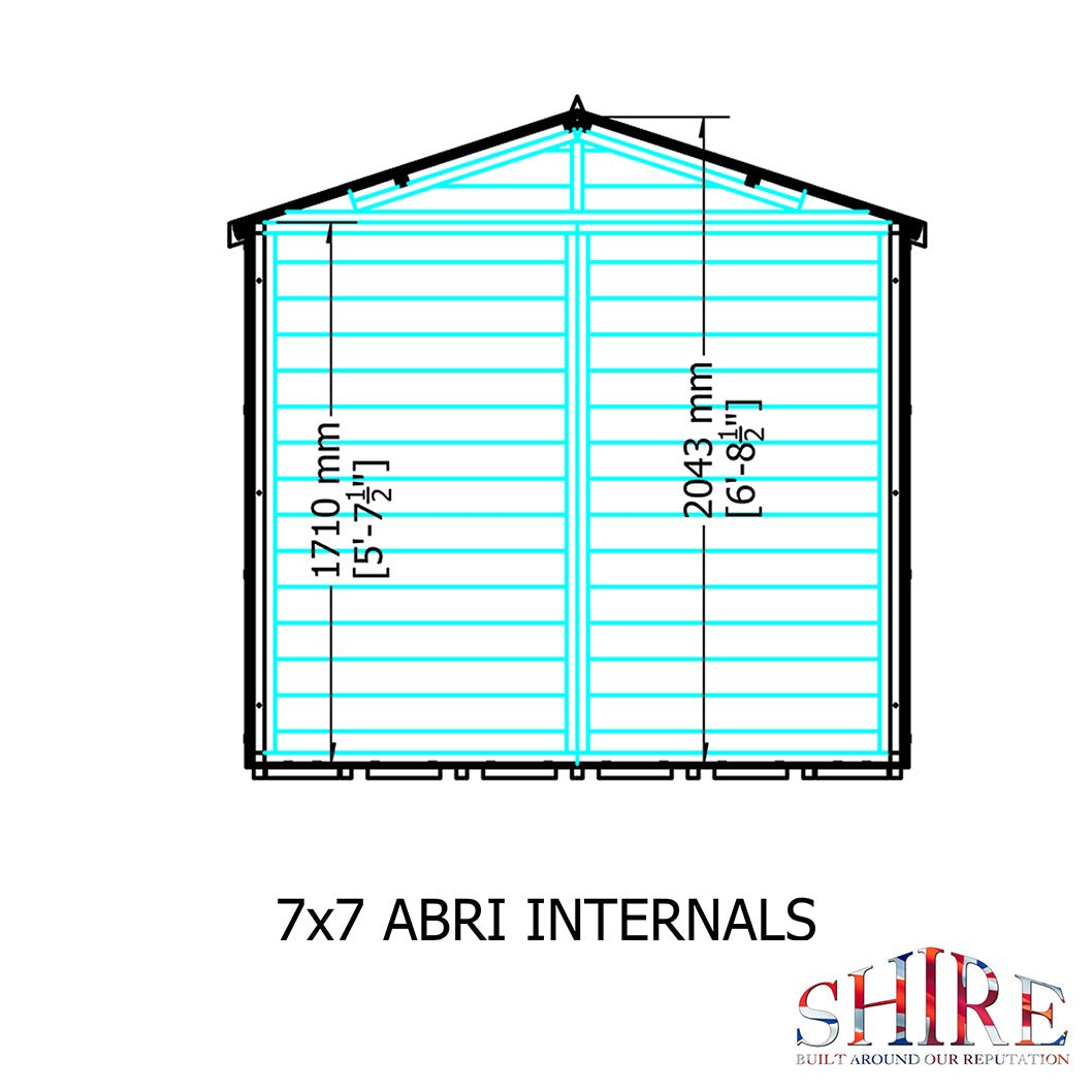 Shire Abri 7x7ft T&G Single Door Apex Wooden Shed - JJ Building Materials