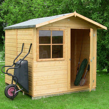 Shire Abri 7x7ft T&G Single Door Apex Wooden Shed - JJ Building Materials