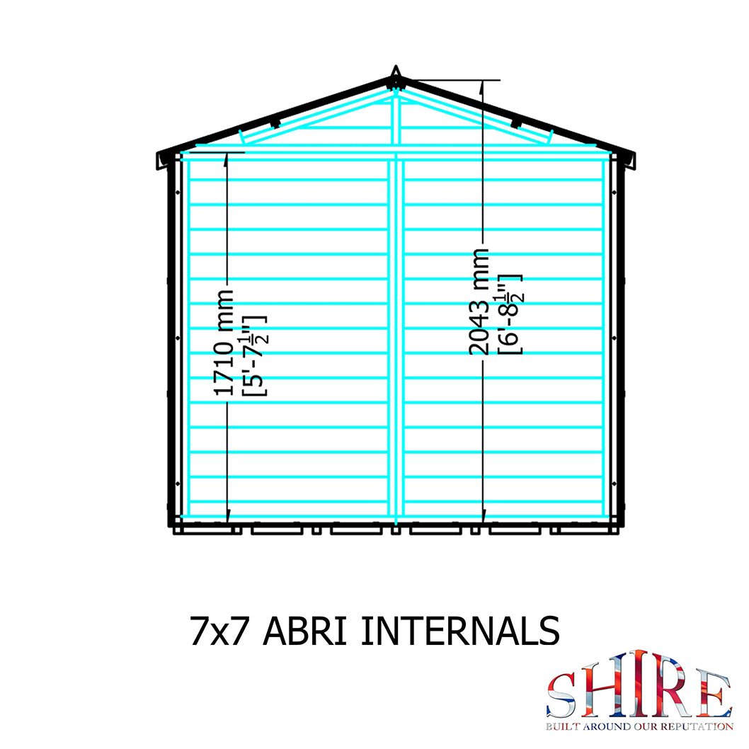 Shire Abri 7x7ft T&G Single Door Apex Wooden Shed - JJ Building Materials