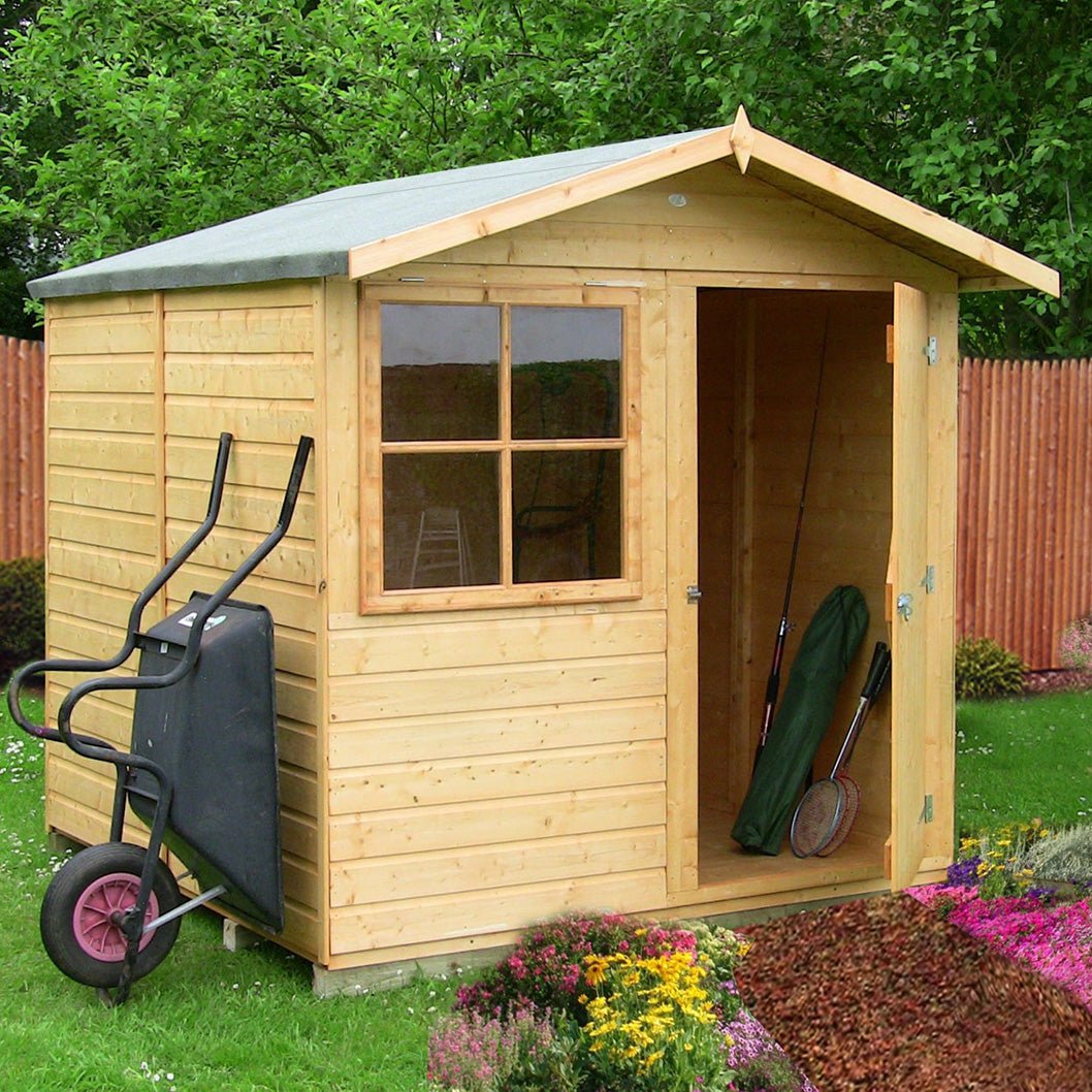 Shire Abri 7x7ft T&G Single Door Apex Wooden Shed - JJ Building Materials