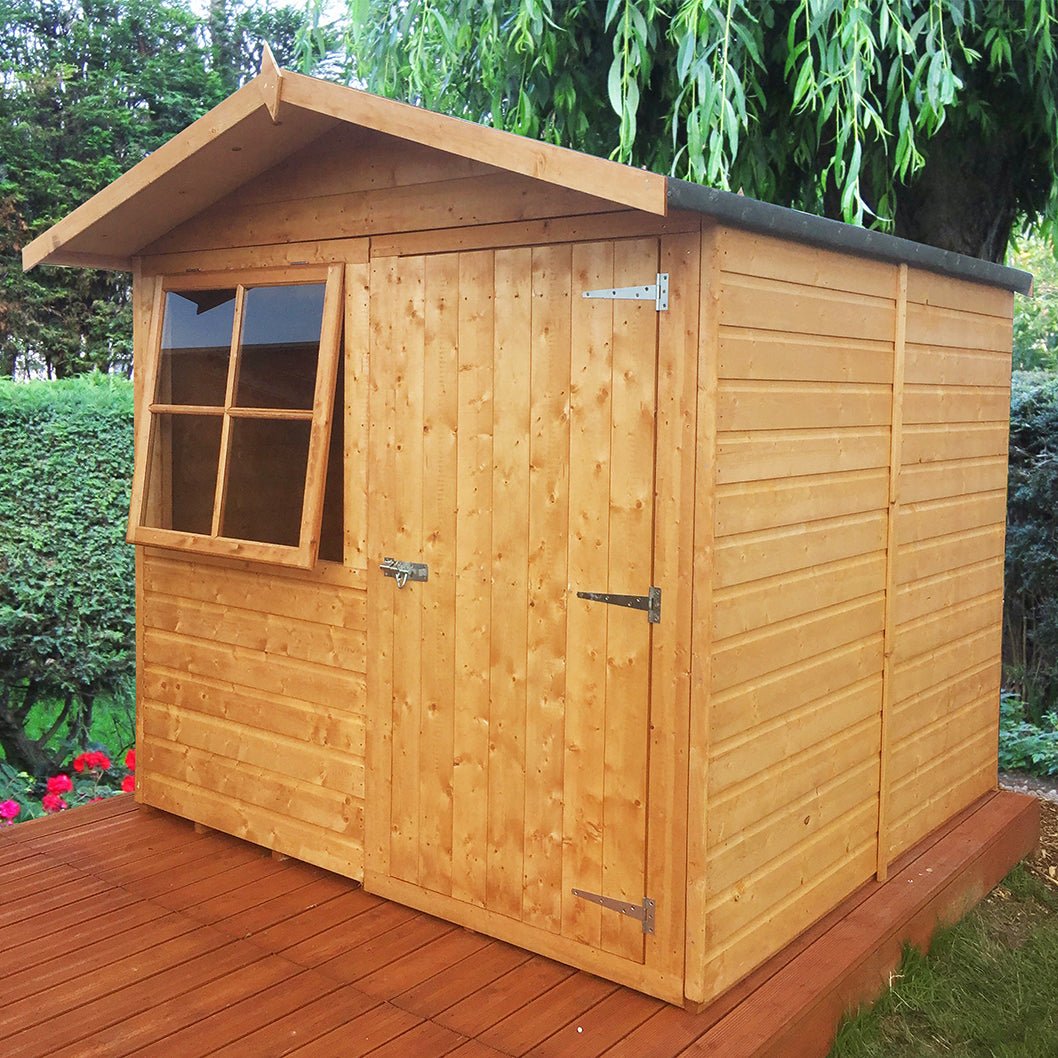Shire Abri 7x7ft T&G Single Door Apex Wooden Shed - JJ Building Materials