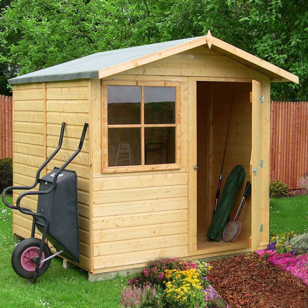 Shire Abri 7x7ft T&G Single Door Apex Wooden Shed - JJ Building Materials