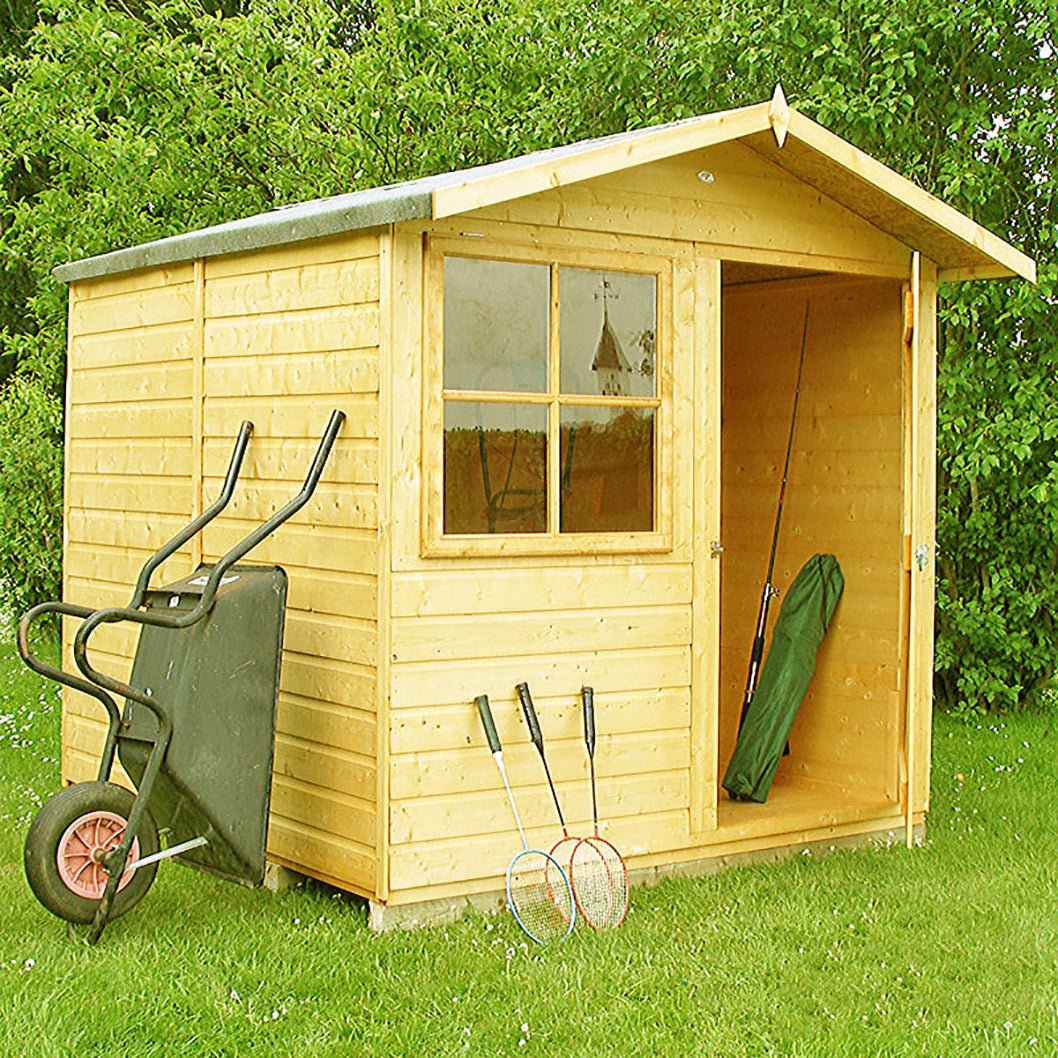 Shire Abri 7x7ft T&G Single Door Apex Wooden Shed - JJ Building Materials