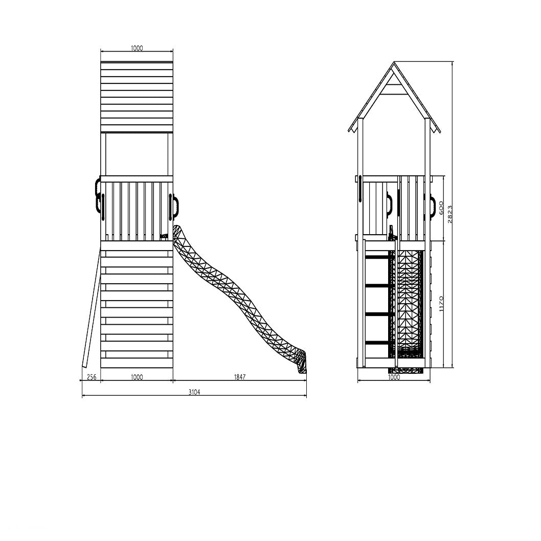 Shire Adventure Peaks Fortress 1 (Carol 1) Climbing Frame & Slide - JJ Building Materials