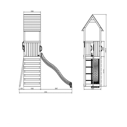 Shire Adventure Peaks Fortress 1 (Carol 1) Climbing Frame & Slide - JJ Building Materials