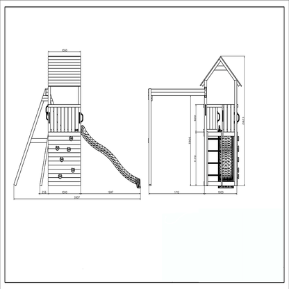 Shire Adventure Peaks Fortress 2 (Carol 2) Climbing Frame & Slide - JJ Building Materials