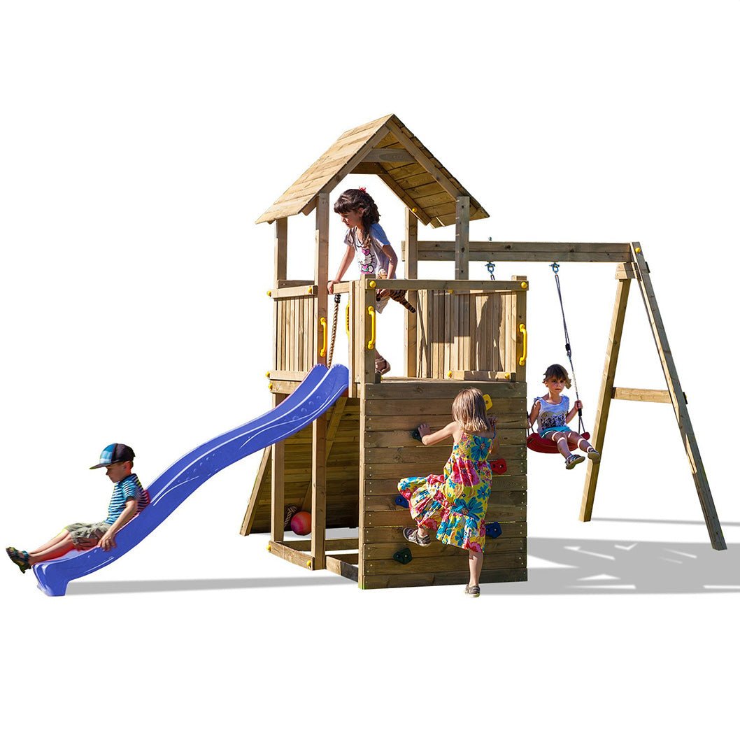 Shire Adventure Peaks Fortress 3 (Carol 3) Climbing Frame With Swing & Slide - JJ Building Materials