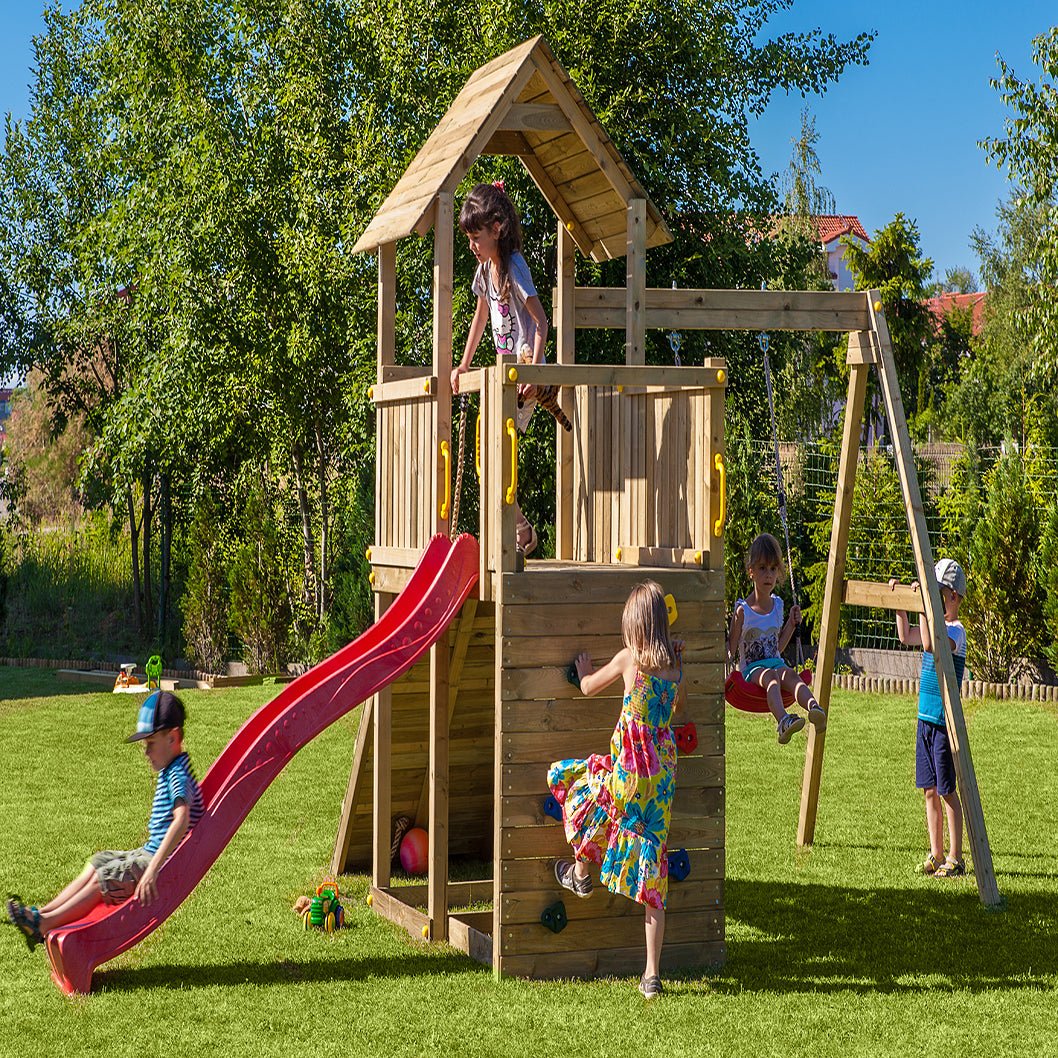 Shire Adventure Peaks Fortress 3 (Carol 3) Climbing Frame With Swing & Slide - JJ Building Materials