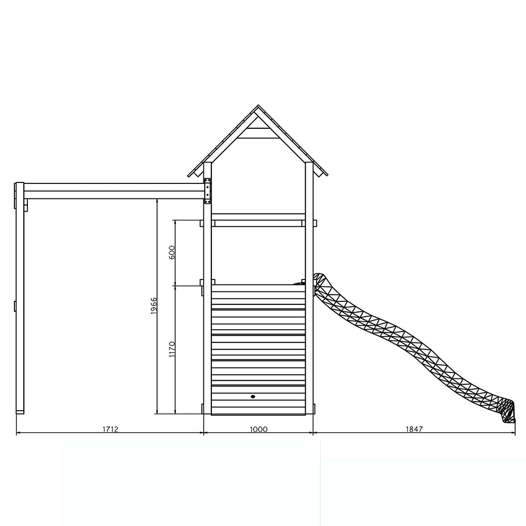Shire Adventure Peaks Fortress 3 (Carol 3) Climbing Frame With Swing & Slide - JJ Building Materials