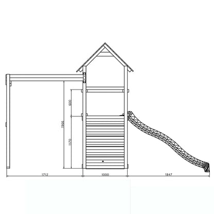 Shire Adventure Peaks Fortress 3 (Carol 3) Climbing Frame With Swing & Slide - JJ Building Materials