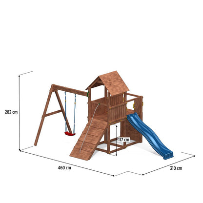 Shire Adventure Peaks Fortress 3 (Carol 3) Climbing Frame With Swing & Slide - JJ Building Materials