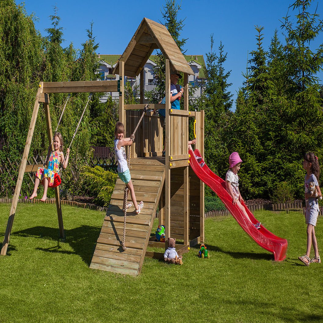 Shire Adventure Peaks Fortress 3 (Carol 3) Climbing Frame With Swing & Slide - JJ Building Materials