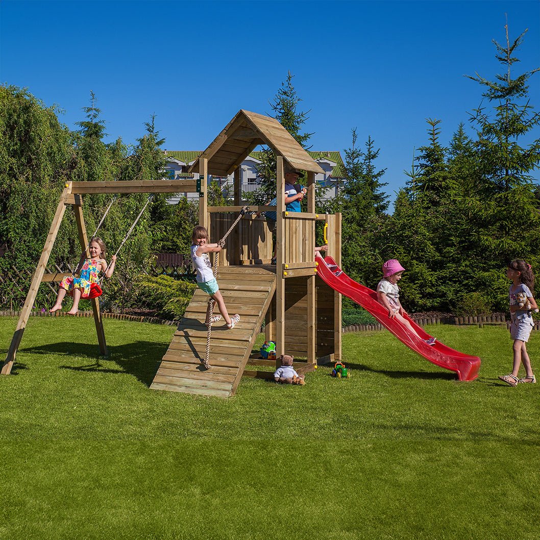 Shire Adventure Peaks Fortress 3 (Carol 3) Climbing Frame With Swing & Slide - JJ Building Materials