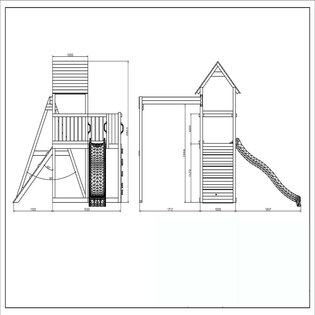 Shire Adventure Peaks Fortress 3 (Carol 3) Climbing Frame With Swing & Slide - JJ Building Materials