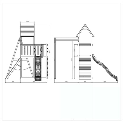 Shire Adventure Peaks Fortress 3 (Carol 3) Climbing Frame With Swing & Slide - JJ Building Materials