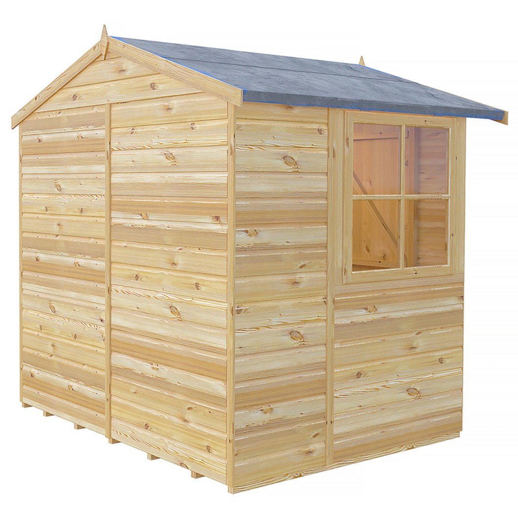 Shire Alderney 7x5ft Double Door T&G Apex Wooden Shed - JJ Building Materials