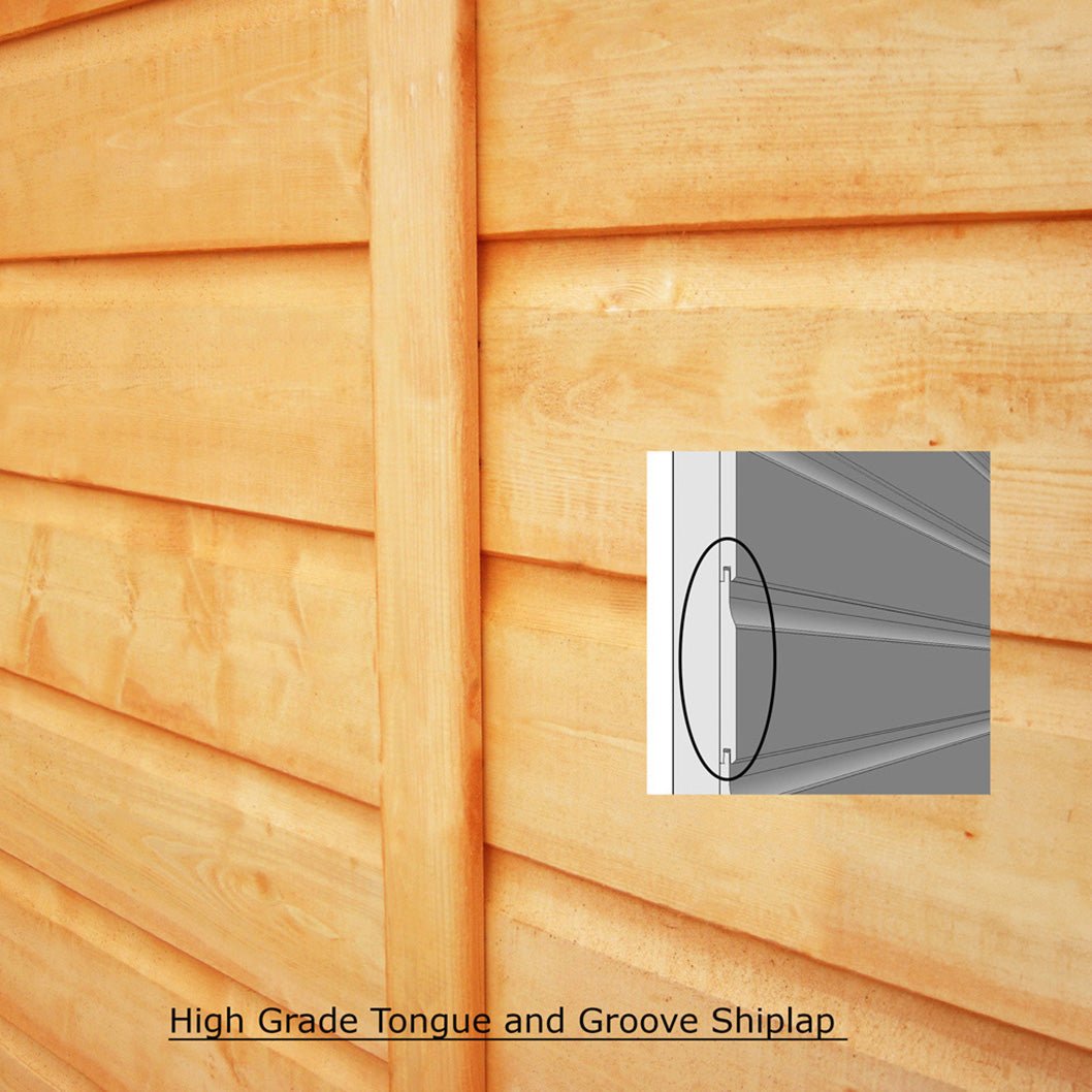 Shire Alderney 7x5ft Double Door T&G Apex Wooden Shed - JJ Building Materials