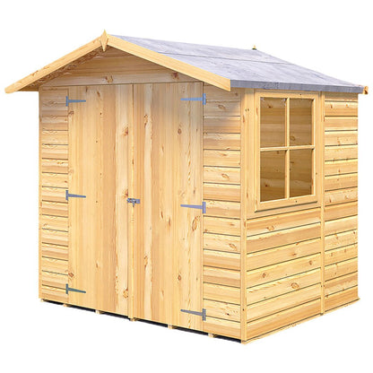 Shire Alderney 7x5ft Double Door T&G Apex Wooden Shed - JJ Building Materials
