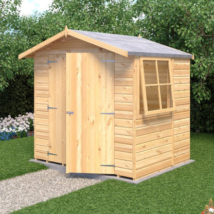 Shire Alderney 7x5ft Double Door T&G Apex Wooden Shed - JJ Building Materials