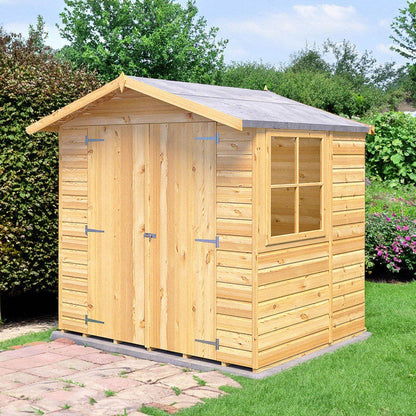 Shire Alderney 7x5ft Double Door T&G Apex Wooden Shed - JJ Building Materials