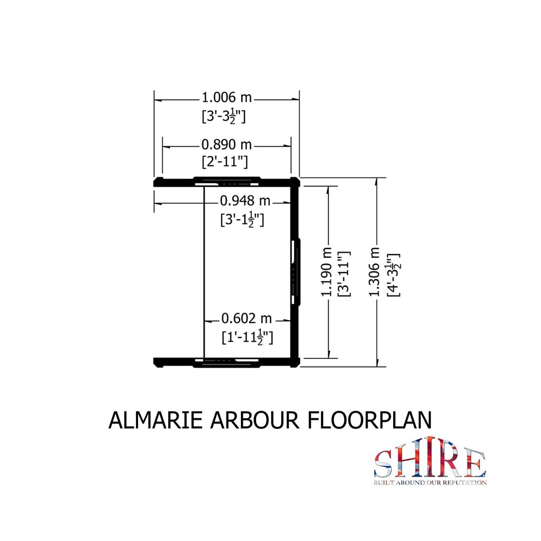Shire Almarie Arbour Pressure Treated 4 x 3ft - JJ Building Materials