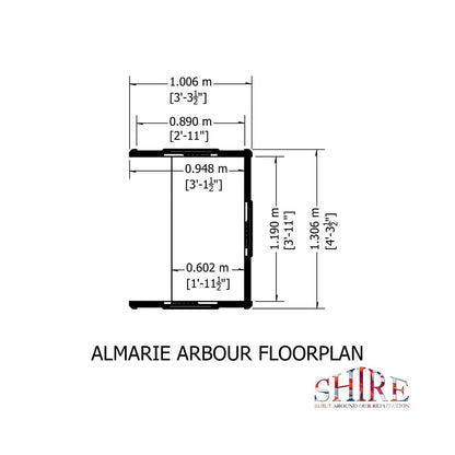 Shire Almarie Arbour Pressure Treated 4 x 3ft - JJ Building Materials