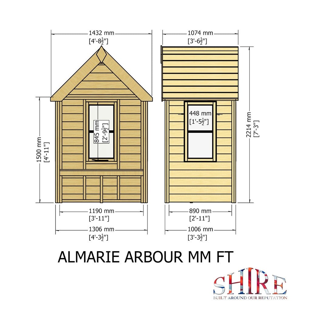 Shire Almarie Arbour Pressure Treated 4 x 3ft - JJ Building Materials