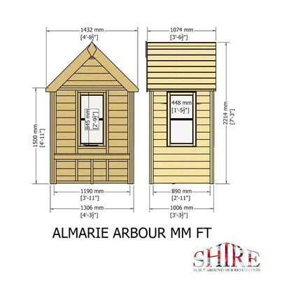 Shire Almarie Arbour Pressure Treated 4 x 3ft - JJ Building Materials