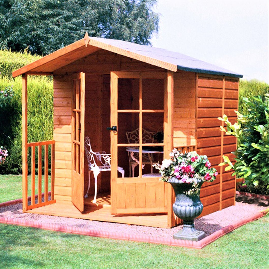 Shire Alnwick 7x7ft Double Door T&G Wooden Summerhouse - JJ Building Materials