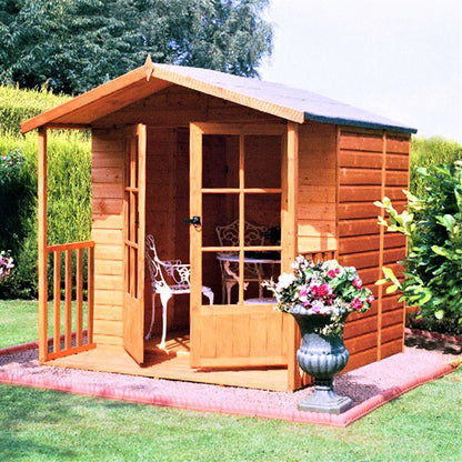 Shire Alnwick 7x7ft Double Door T&G Wooden Summerhouse - JJ Building Materials