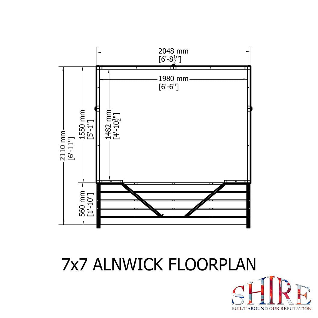 Shire Alnwick 7x7ft Double Door T&G Wooden Summerhouse - JJ Building Materials