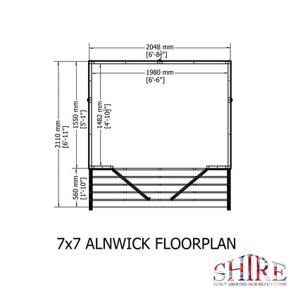 Shire Alnwick 7x7ft Double Door T&G Wooden Summerhouse - JJ Building Materials
