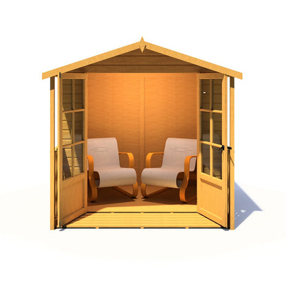 Shire Alnwick 7x7ft Double Door T&G Wooden Summerhouse - JJ Building Materials