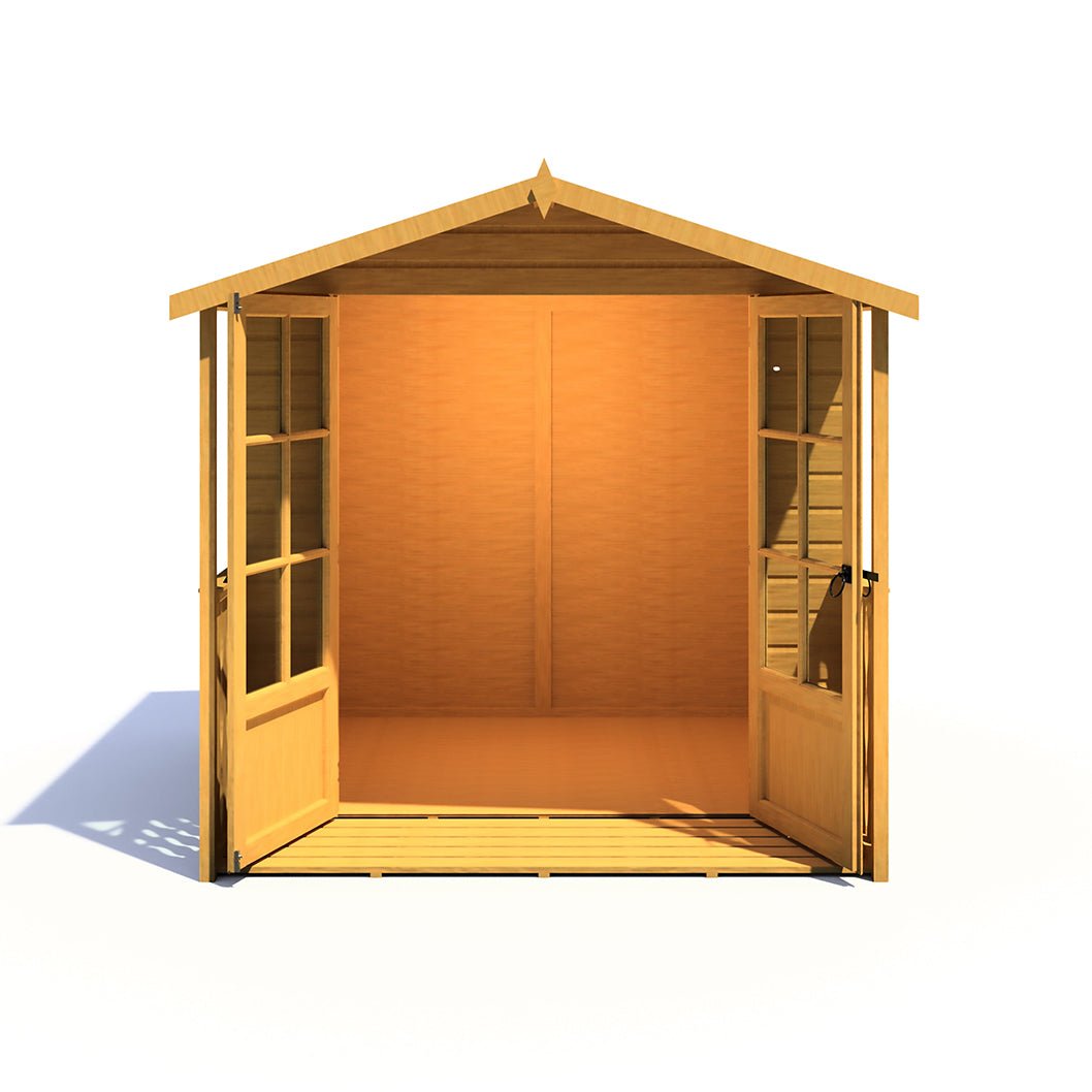 Shire Alnwick 7x7ft Double Door T&G Wooden Summerhouse - JJ Building Materials