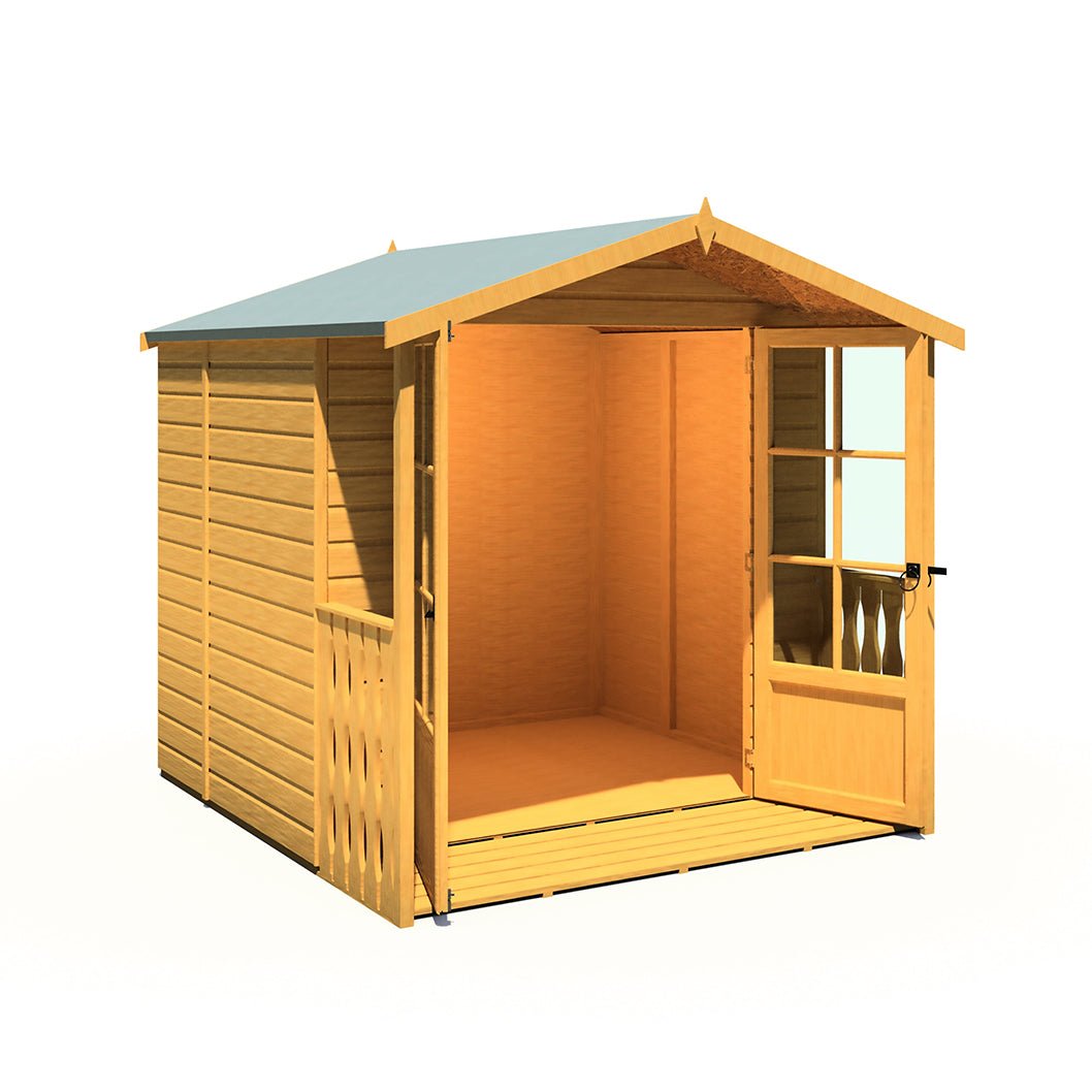 Shire Alnwick 7x7ft Double Door T&G Wooden Summerhouse - JJ Building Materials