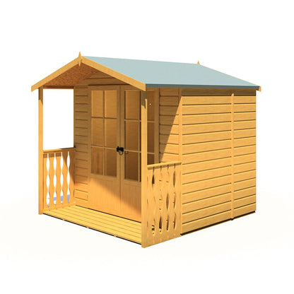 Shire Alnwick 7x7ft Double Door T&G Wooden Summerhouse - JJ Building Materials
