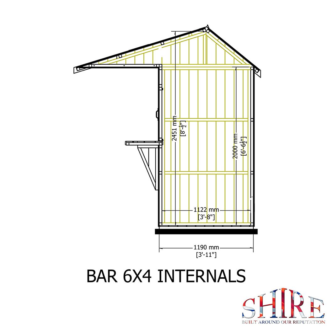 Shire Apex Outdoor Bar & Storage 6x4ft - JJ Building Materials