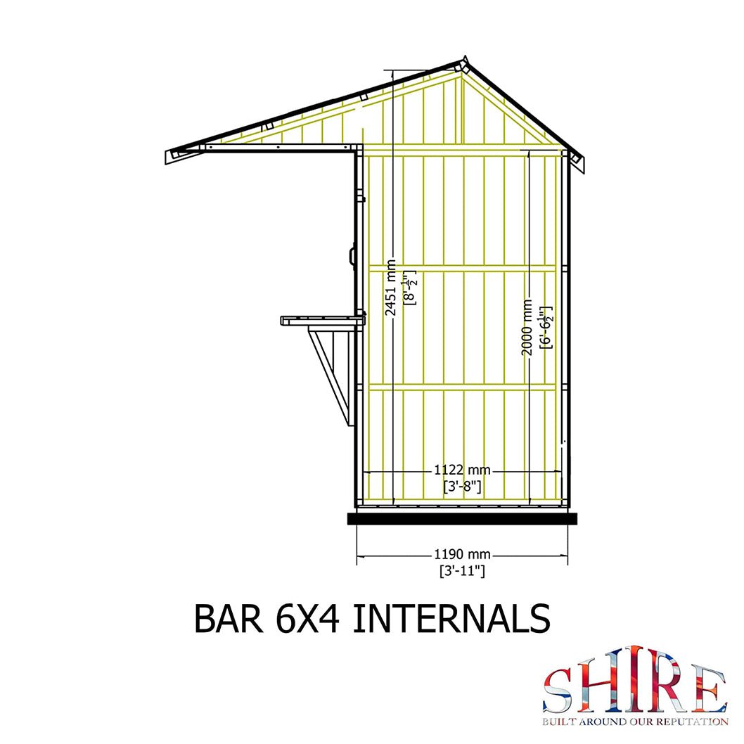 Shire Apex Outdoor Bar & Storage 6x4ft - JJ Building Materials