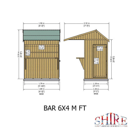 Shire Apex Outdoor Bar & Storage 6x4ft - JJ Building Materials